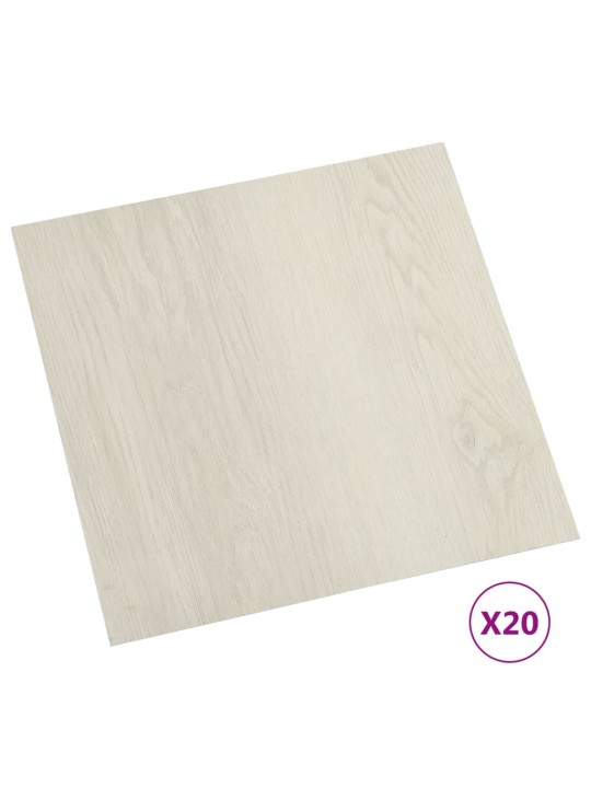 Itsekiinnittyvä lattialankku 20 kpl PVC 1,86 m² beige