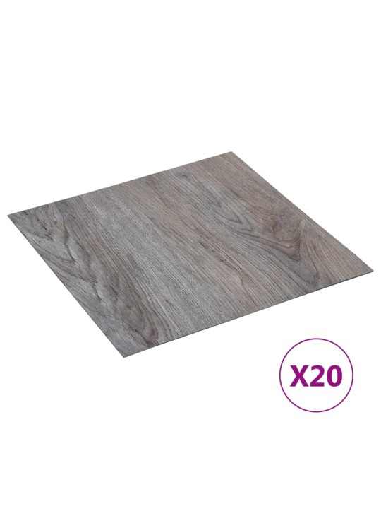 Itsekiinnittyvä lattialankku 20 kpl PVC 1,86 m² vaaleanruskea