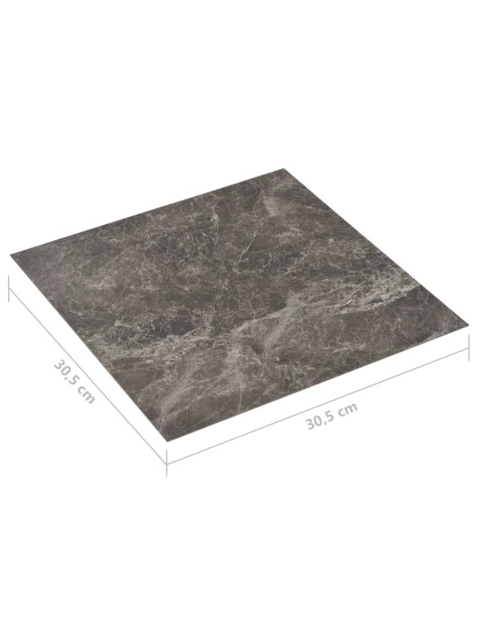 Itsekiinnittyvä lattialankku 20 kpl PVC 1,86 m² musta marmori