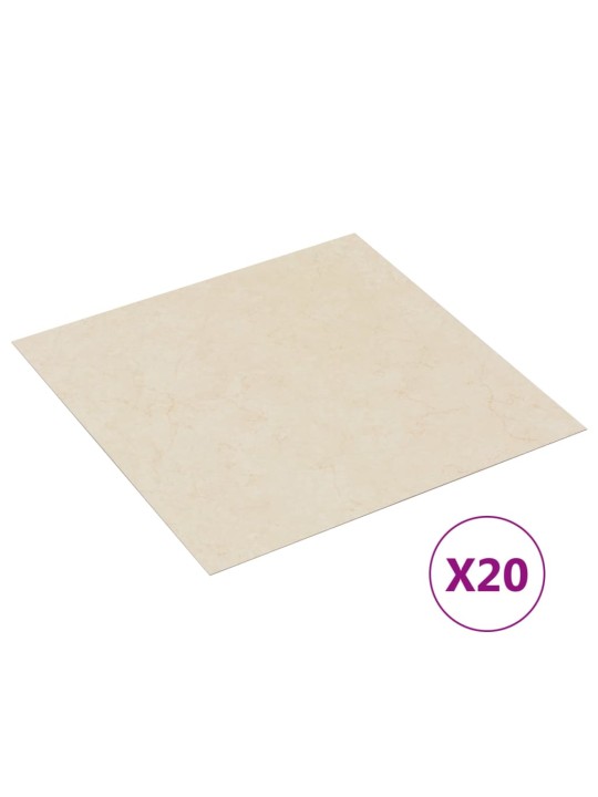 Itsekiinnittyvä lattialankku 20 kpl PVC 1,86 m² beige