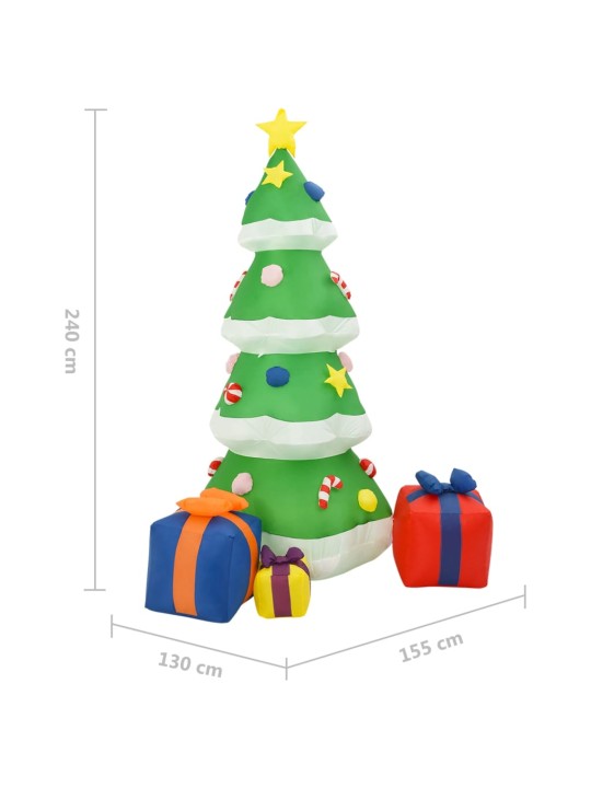 Täytettävä joulukuusi LED koristeet sisä/ulkokäyttöön 240 cm