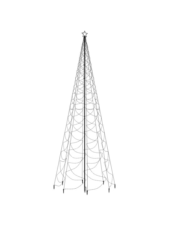 Joulukuusi metallitolpalla 1400 LED-valoa lämmin valkoinen 5 m