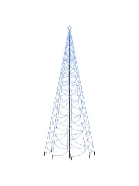 Joulukuusi metallitolpalla 1400 LED-valolla sininen 5 m