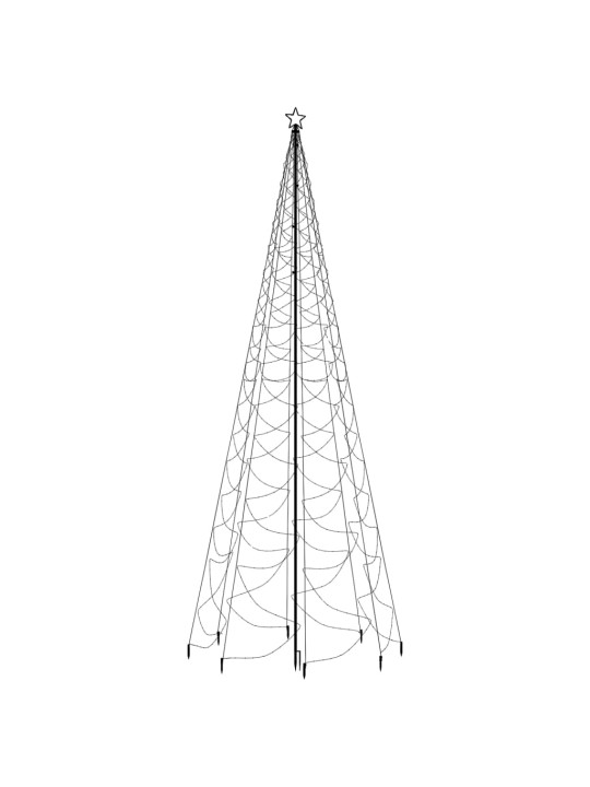 Joulukuusi metallitolpalla 1400 LED-valolla sininen 5 m