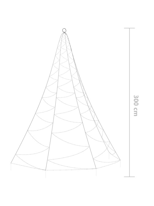 Seinäkuusi metallikoukulla 260xLED lämmin valk. 3 m sisä/ulko