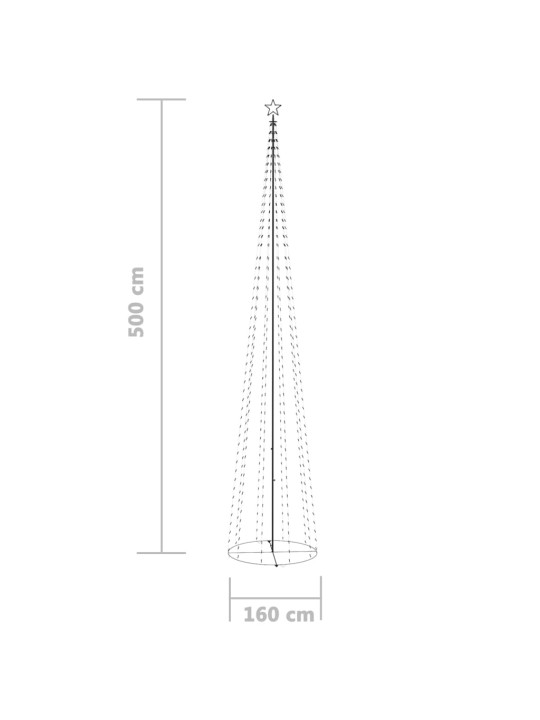 Kartiojoulukuusi 752 lämpimän valkoista LED-valoa 160x500 cm