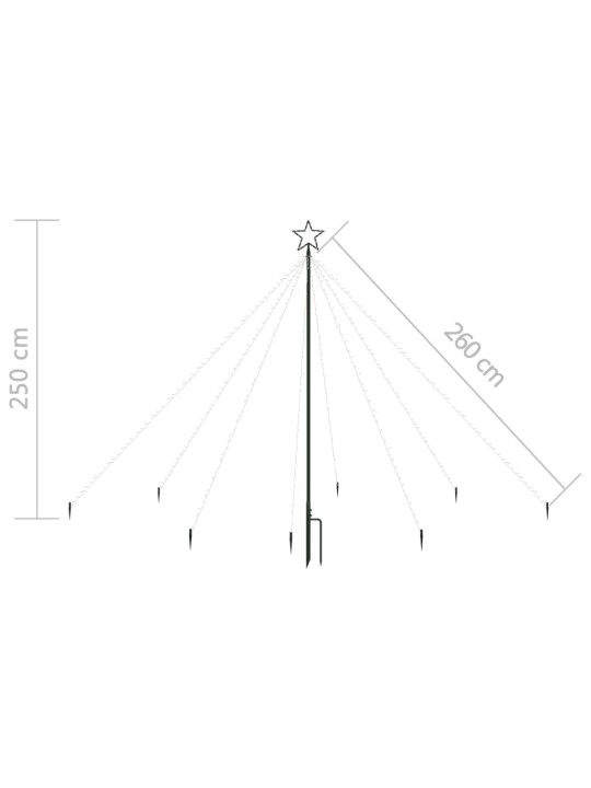 Joulukuusen valot sisä-/ulkokäyttöön 400 LED-valoa sininen 2,5m