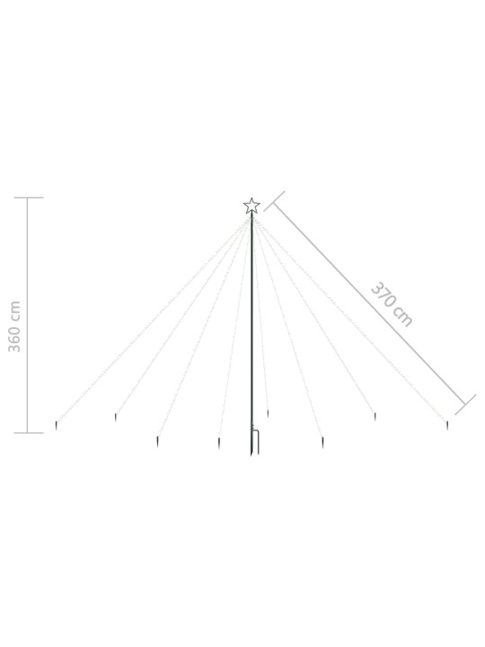 Joulukuusen valot sisä-/ulkokäyttöön 576 x LED sininen 3,6m