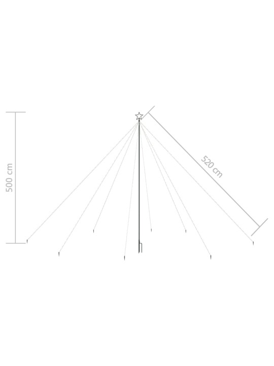 Joulukuusen valot sisä-/ulkokäyttöön 800 x LED kylmä valk. 5 m