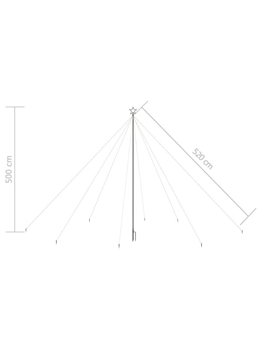 Joulukuusen valot sisä-/ulkokäyttöön 800 x LED värikäs 5 m