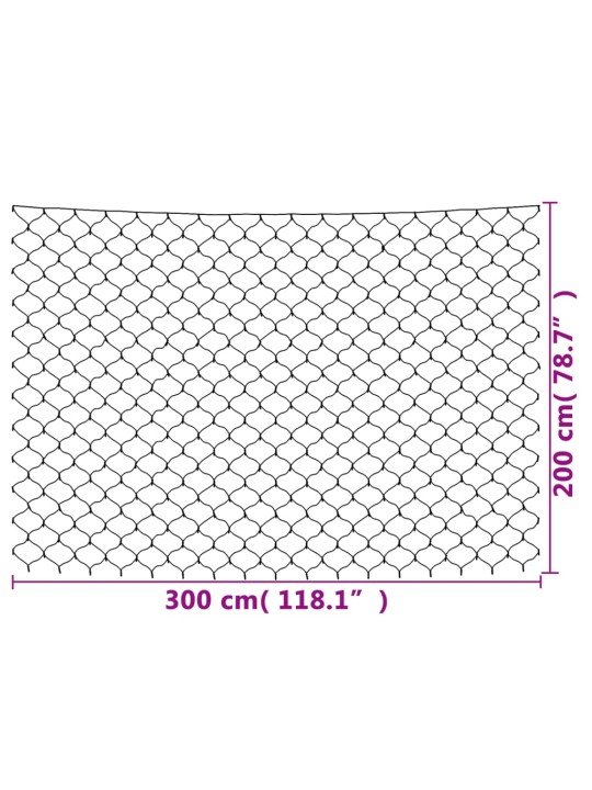 Jouluvaloverkko sininen 3x2 m 204 LED-valoa ulos/sisälle