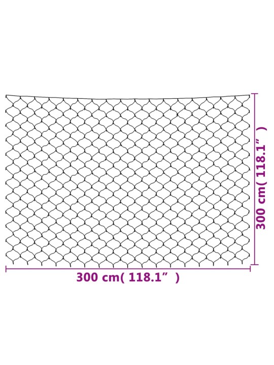 Jouluvaloverkko sininen 3x3 m 306 LED-valoa ulos/sisälle