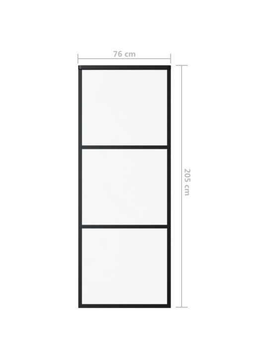 Liukuovi ESG-lasi ja alumiini 76x205 cm musta