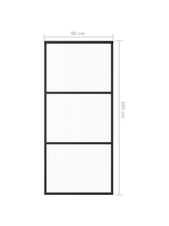 Liukuovi ESG-lasi ja alumiini 90x205 cm musta