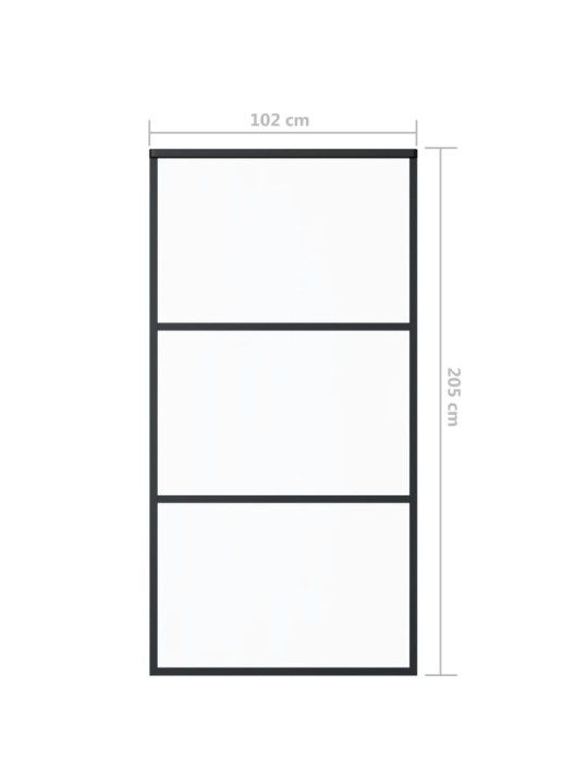 Liukuovi ESG-lasi ja alumiini 102x205 cm musta