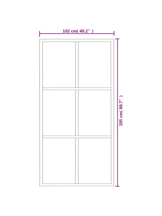 Liukuovi ESG-lasi ja alumiini 102x205 cm musta