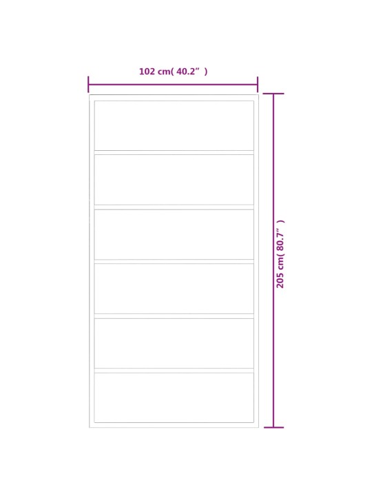 Liukuovi ESG-lasi ja alumiini 102x205 cm musta