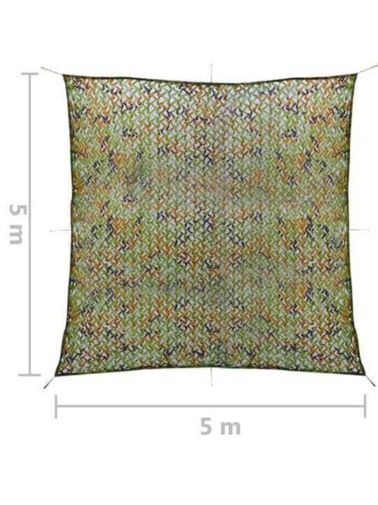 Naamiointiverkko säilytyslaukulla 5x5 m vihreä
