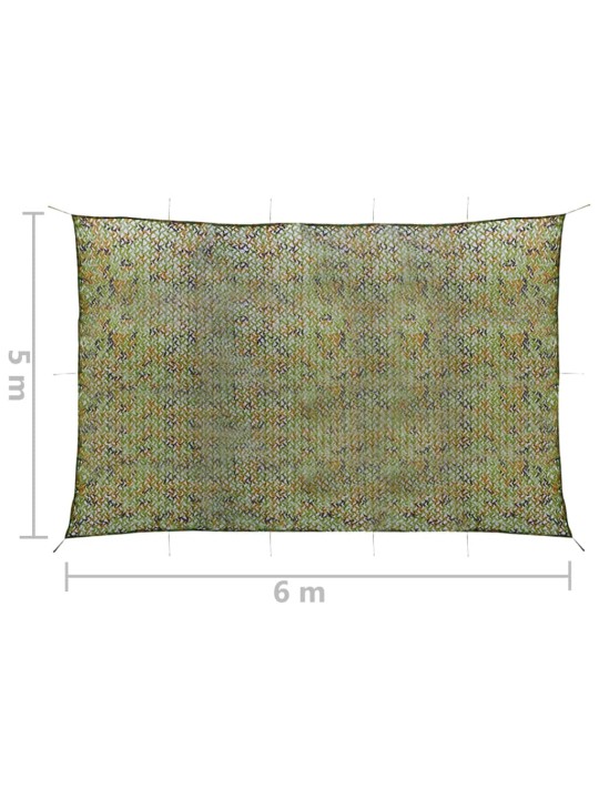 Naamiointiverkko säilytyslaukulla 5x6 m vihreä