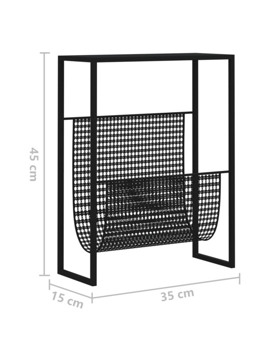 Lehtiteline musta 35x15x45 cm teräs