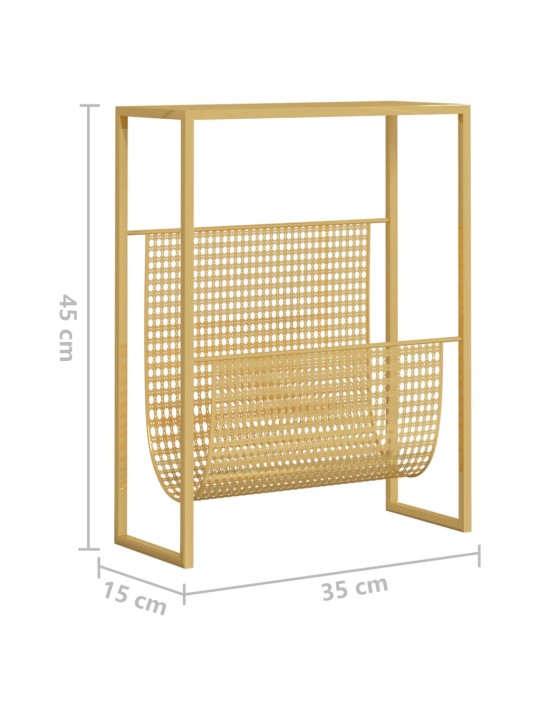 Lehtiteline kulta 35x15x45 cm teräs