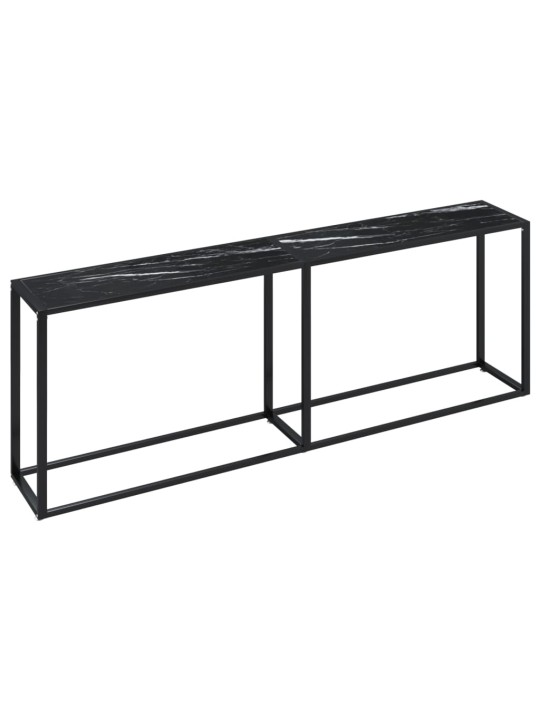 Konsolipöytä musta marmori 220x35x75,5 cm karkaistu lasi