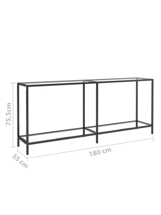 Konsolipöytä läpinäkyvä 180x35x75,5 cm karkaistu lasi