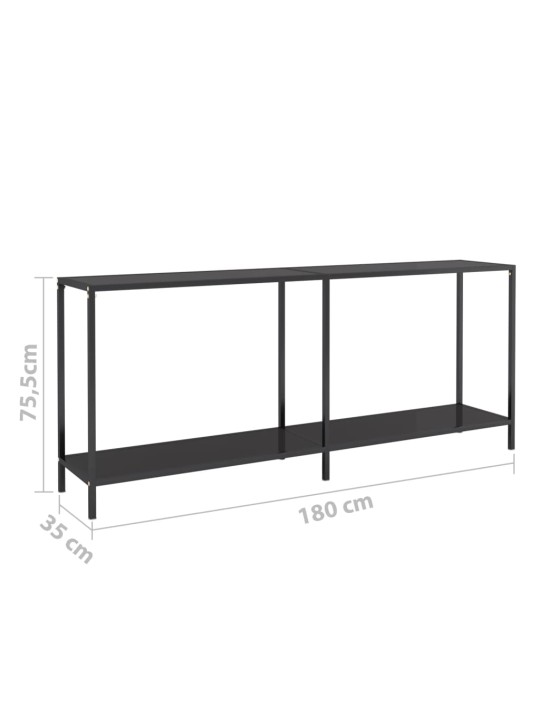 Konsolipöytä musta 180x35x75,5 cm karkaistu lasi