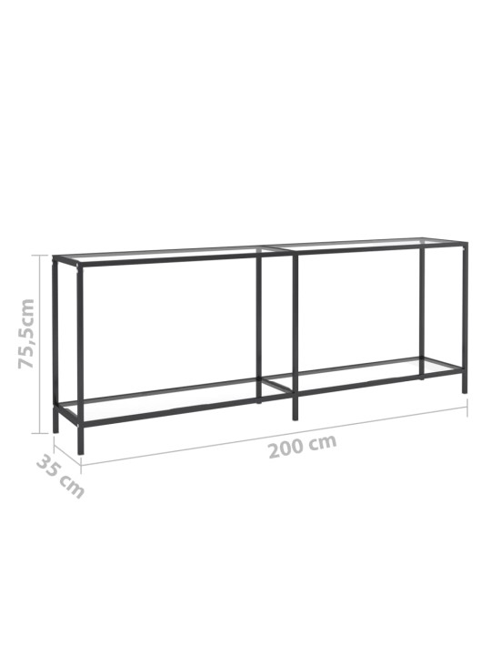 Konsolipöytä läpinäkyvä 200x35x75,5 cm karkaistu lasi