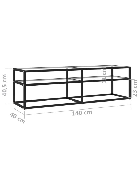 TV-taso läpikuultava 140x40x40,5 cm karkaistu lasi