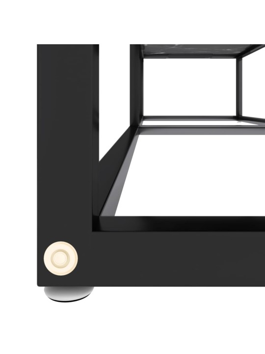 TV-taso musta marmori 140x40x40,5 cm karkaistu lasi