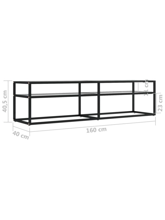 TV-taso läpikuultava 160x40x40,5 cm karkaistu lasi