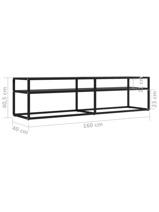 TV-taso musta 160x40x40,5 cm karkaistu lasi