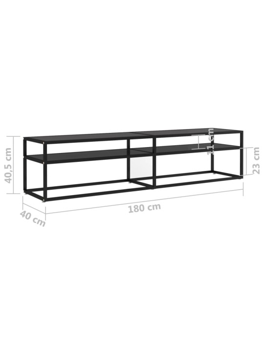 TV-taso musta 180x40x40,5 cm karkaistu lasi