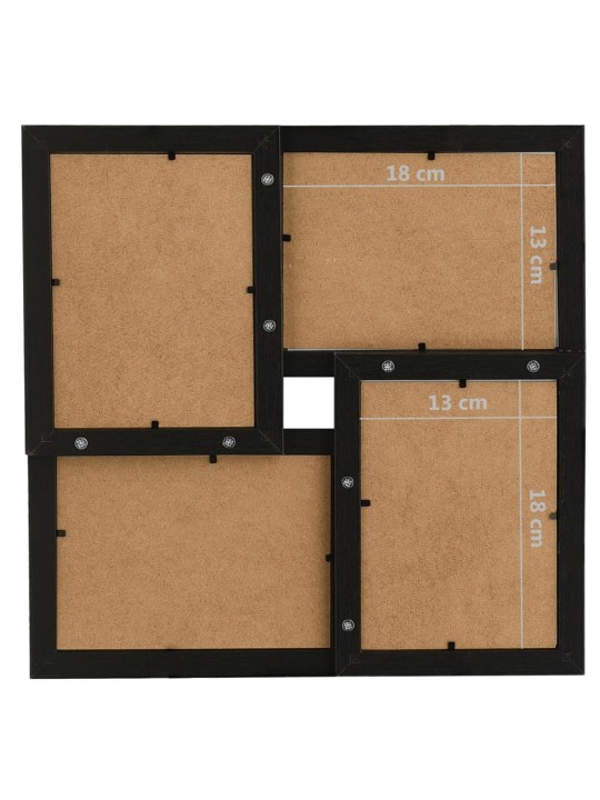 Kollaasi valokuvakehys 4x(13x18 cm) kuvalle musta MDF