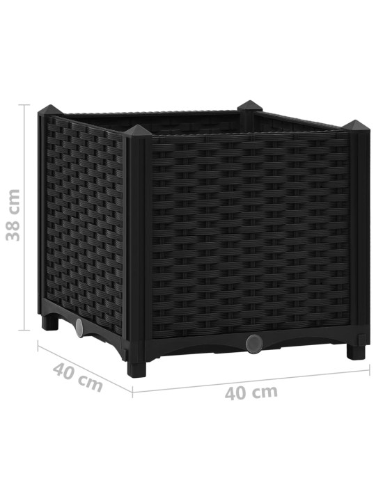 Korotettu kukkalaatikko 40x40x38 cm polypropeeni