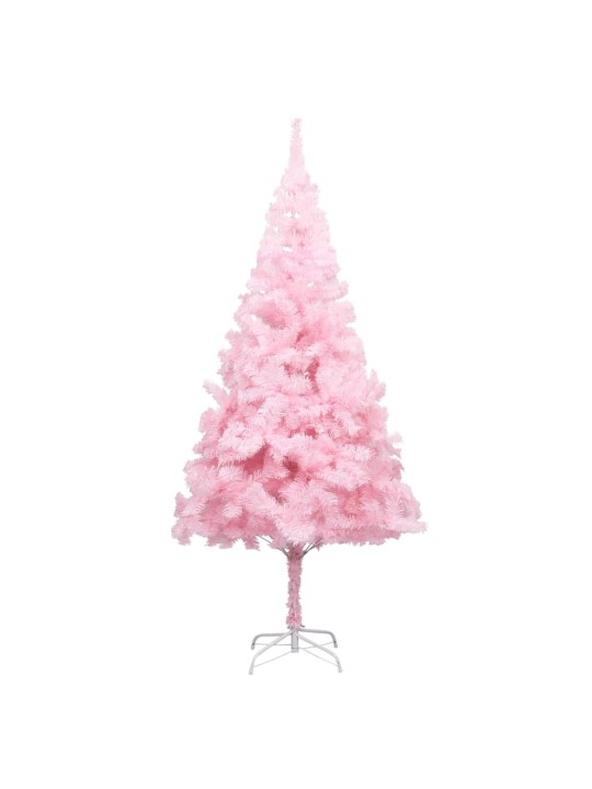 Tekojoulukuusi palloilla esivalaistu pinkki 210 cm pvc