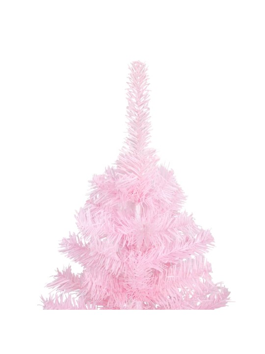 Tekojoulukuusi palloilla esivalaistu pinkki 210 cm pvc
