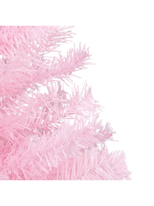 Tekojoulukuusi palloilla esivalaistu pinkki 210 cm pvc