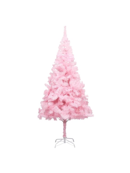 Tekojoulukuusi palloilla esivalaistu pinkki 210 cm PVC