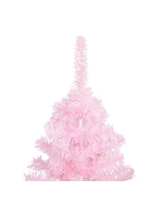 Tekojoulukuusi palloilla esivalaistu pinkki 210 cm PVC