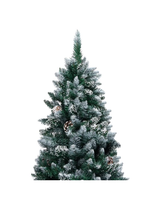 Joulukuusi esivalaistu palloilla ja kävyillä 210 cm