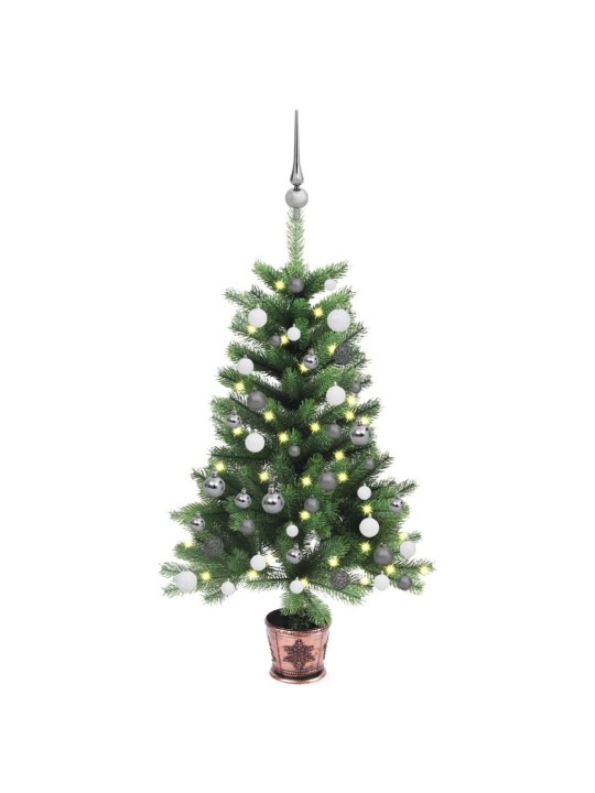 Tekojoulukuusi palloilla esivalaistu 65 cm vihreä
