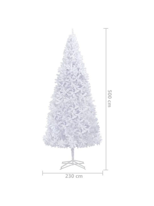 Tekojoulukuusi palloilla esivalaistu valkoinen 500 cm