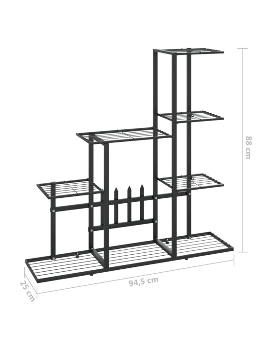 Kukkateline 94,5x25x88 cm musta metalli