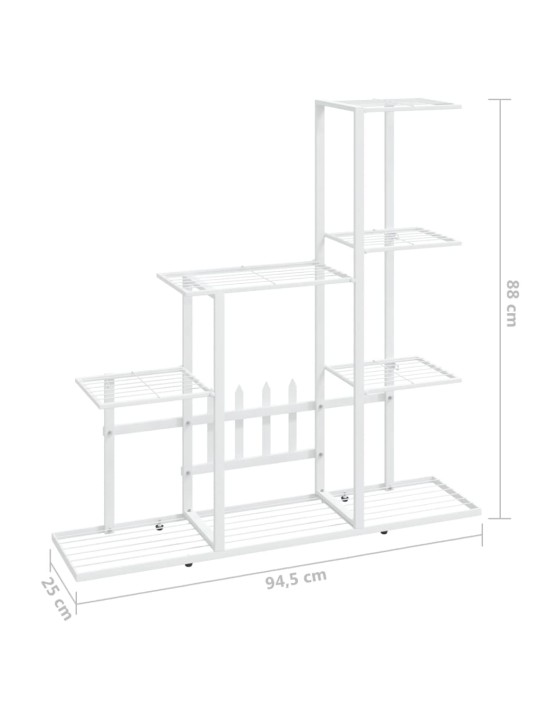 Kukkateline 94,5x25x88 cm valkoinen metalli