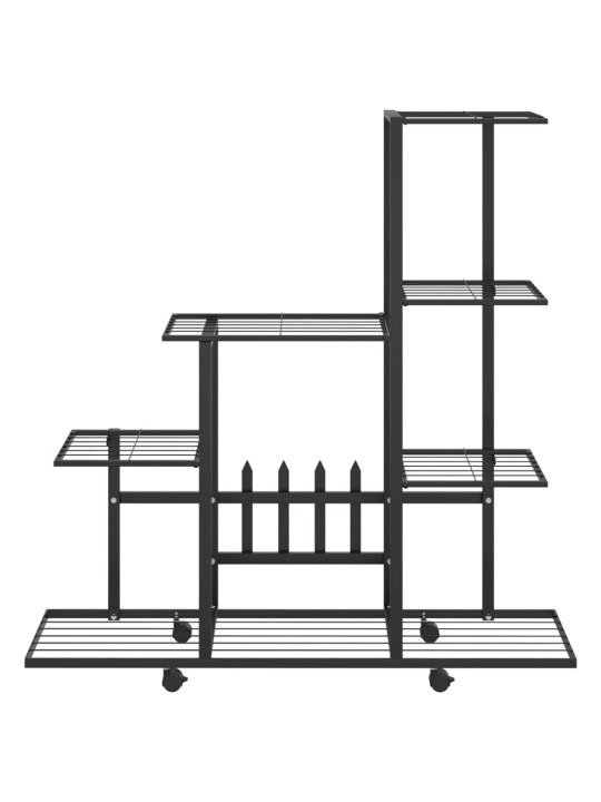 Kukkateline renkailla 94,5x25x92,5 cm musta metalli