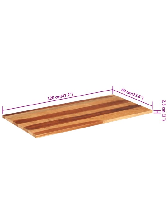 Pöytälevy 120x60x(2,5-2,7) cm täysi akaasiapuu