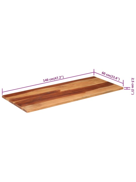 Pöytälevy 140x60x(2,5-2,7) cm täysi akaasiapuu