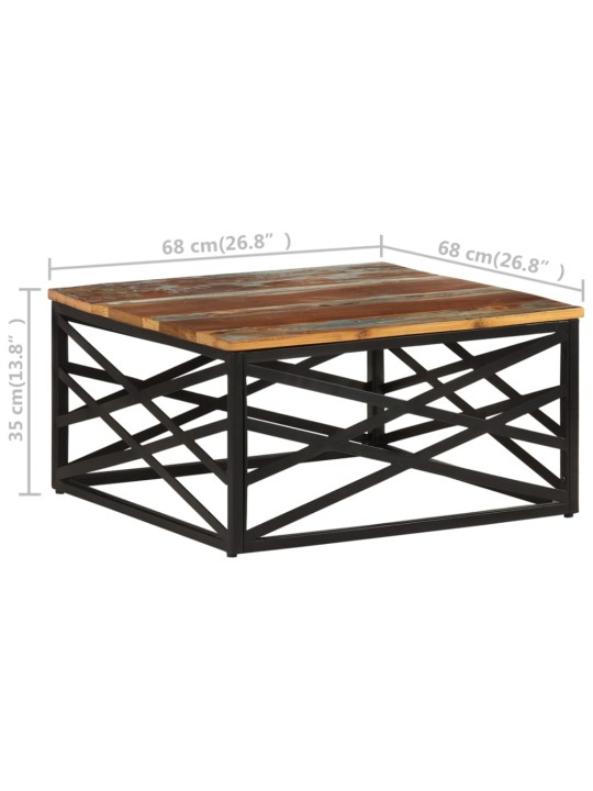 Sohvapöytä 68x68x35 cm kierrätetty täyspuu